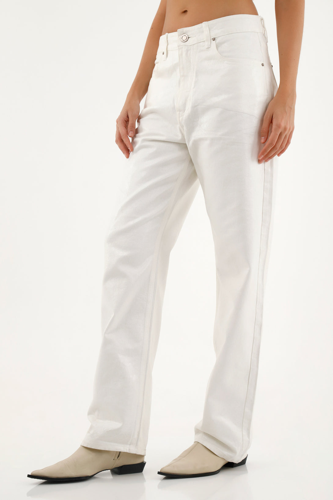 Women's Ecru Straight-Leg Jeans