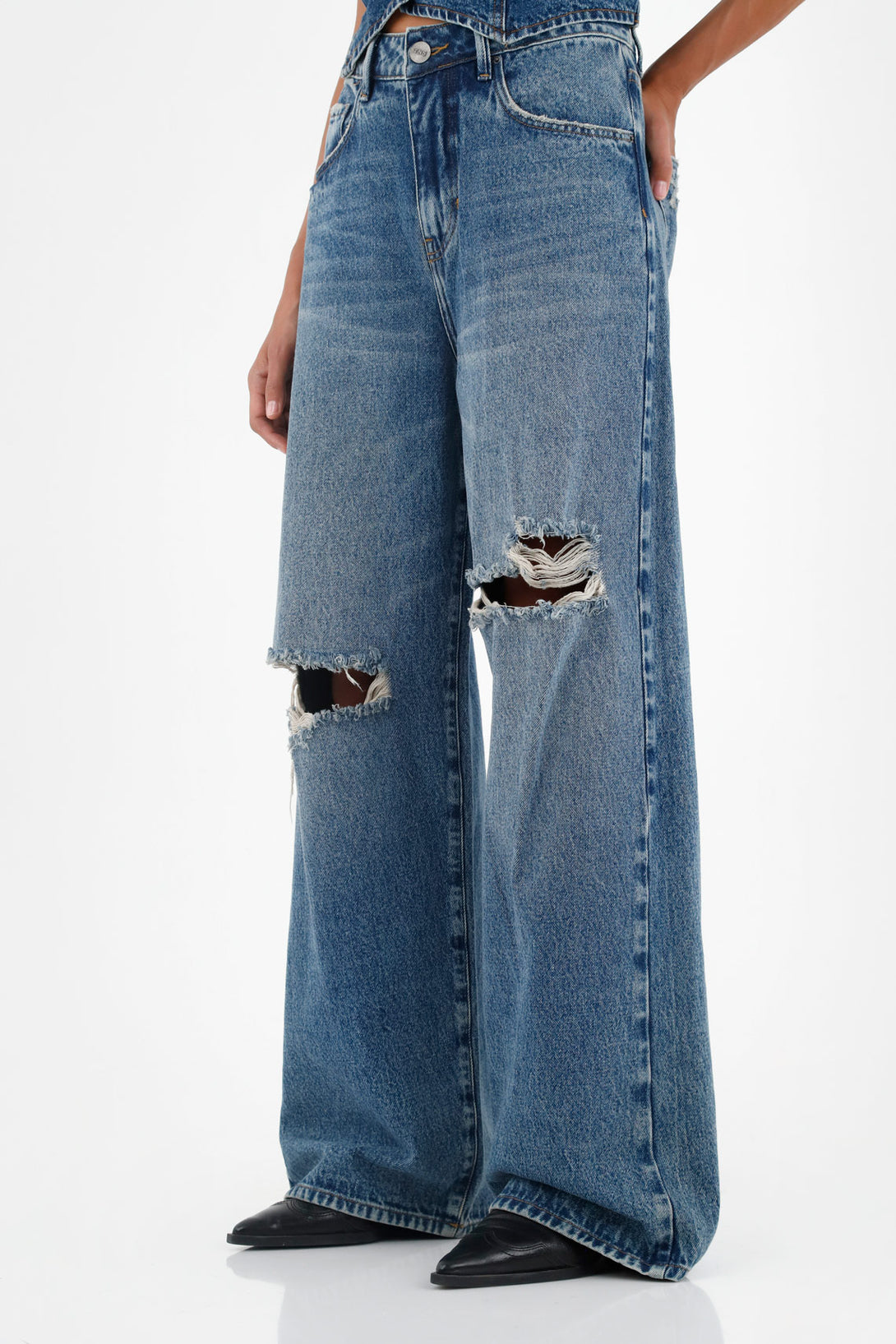 Jean Wide Leg azul para mujer