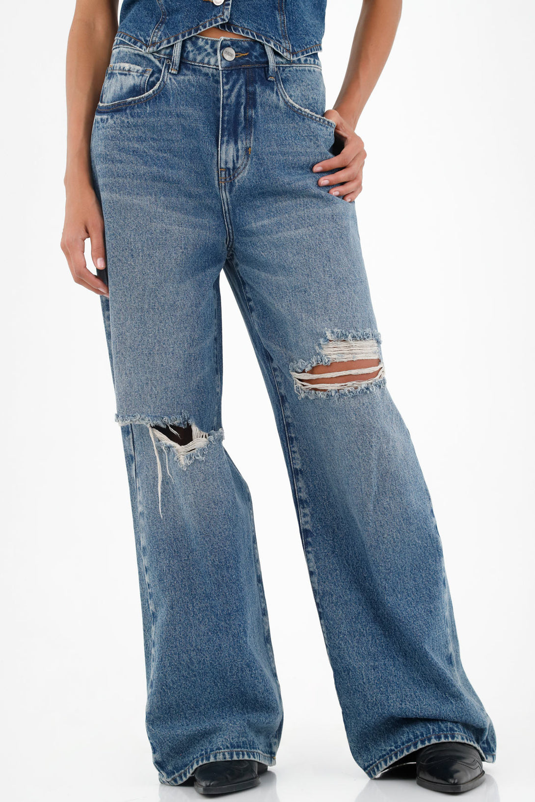 Jean Wide Leg azul para mujer