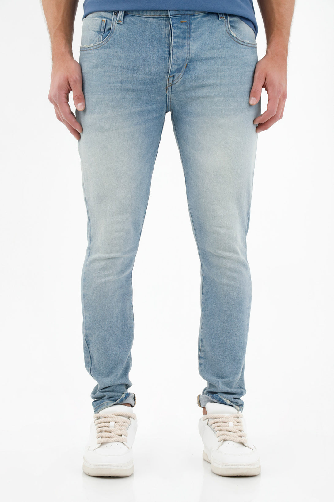 Men's Distressed Blue Jeans