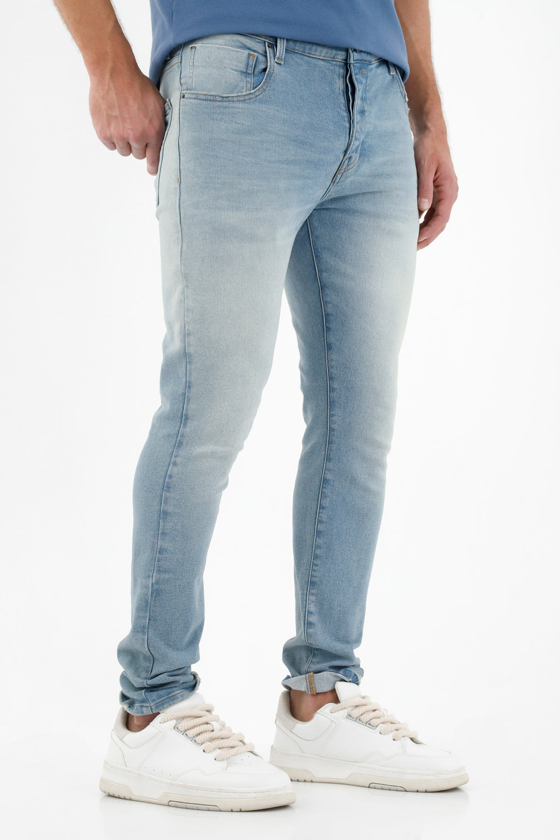 Men's Distressed Blue Jeans