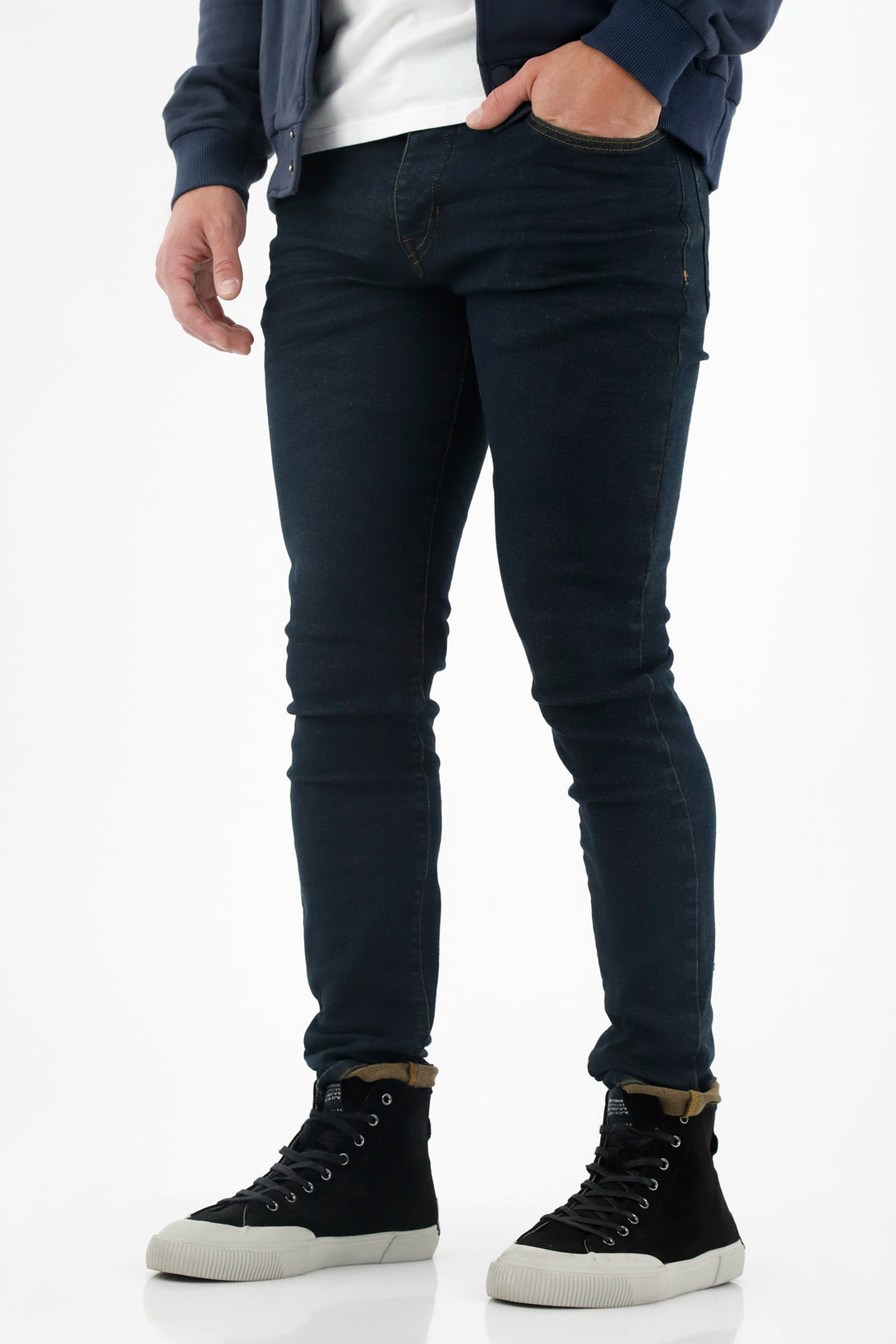 Men's Blue Five-Pocket Jeans