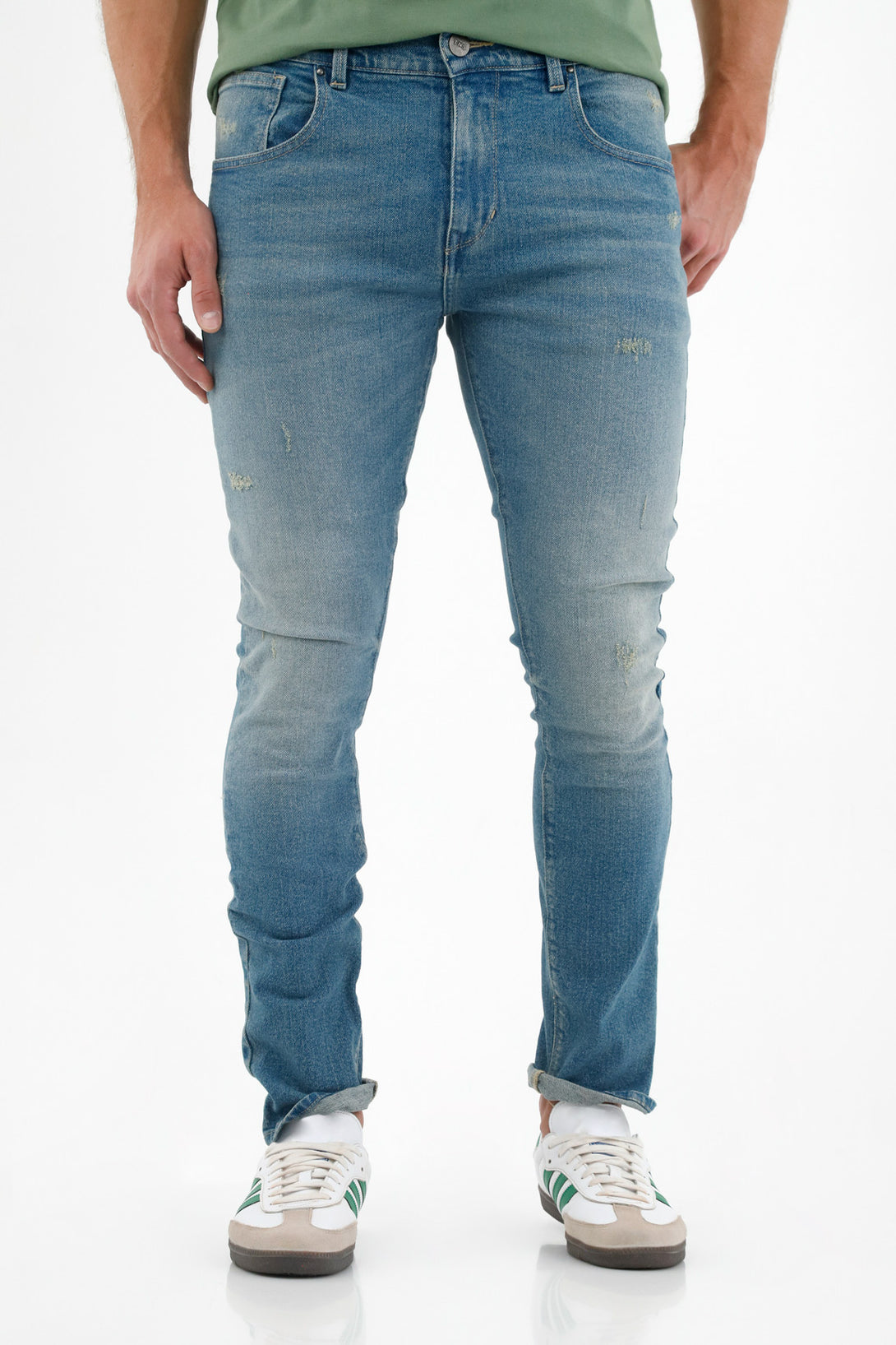 Men's Blue Distressed Jeans