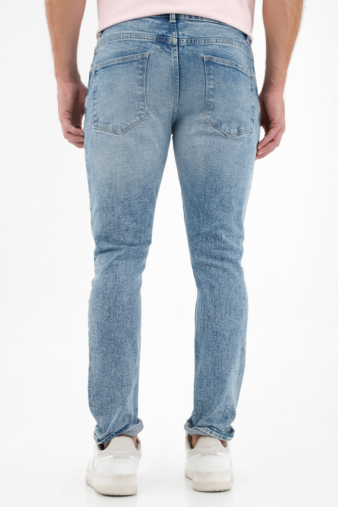 Men's Blue Repaired Ripped Jeans