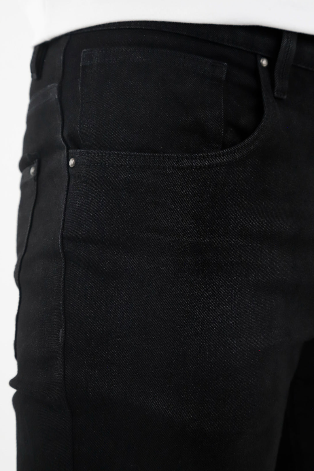 Men's Black Faux Leather Jeans