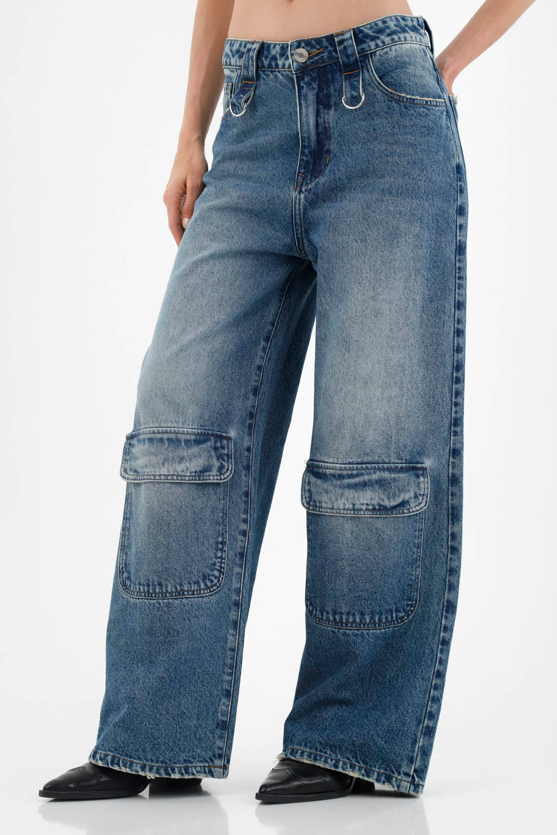 Women's Wide Leg Blue Jeans