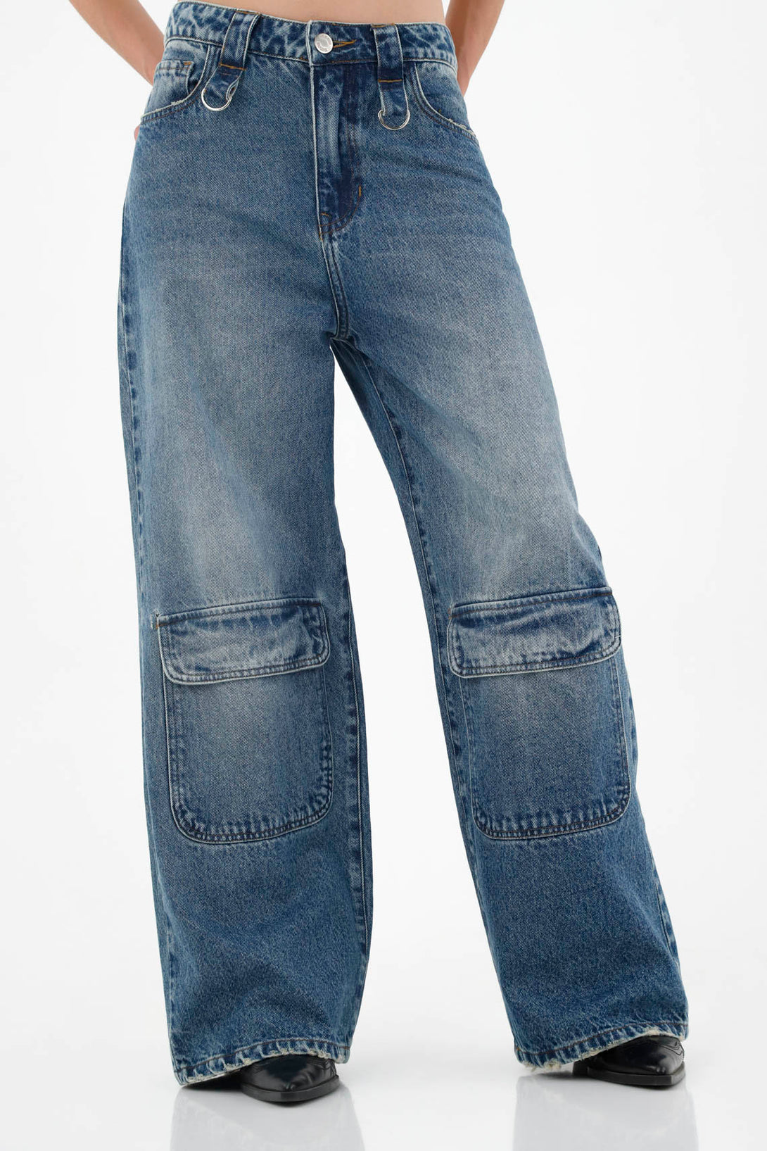 Women's Wide Leg Blue Jeans