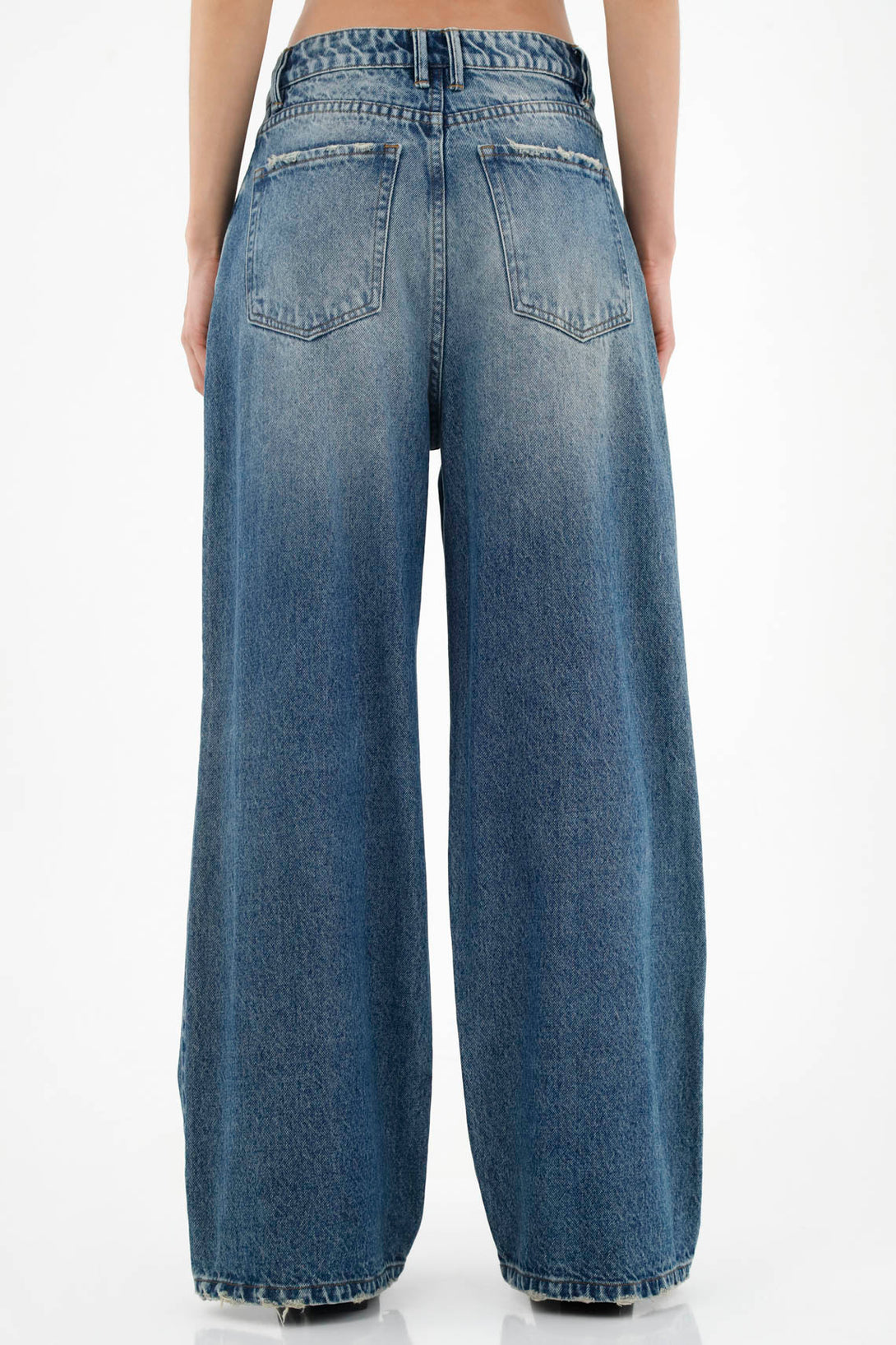 Women's Wide Leg Blue Jeans