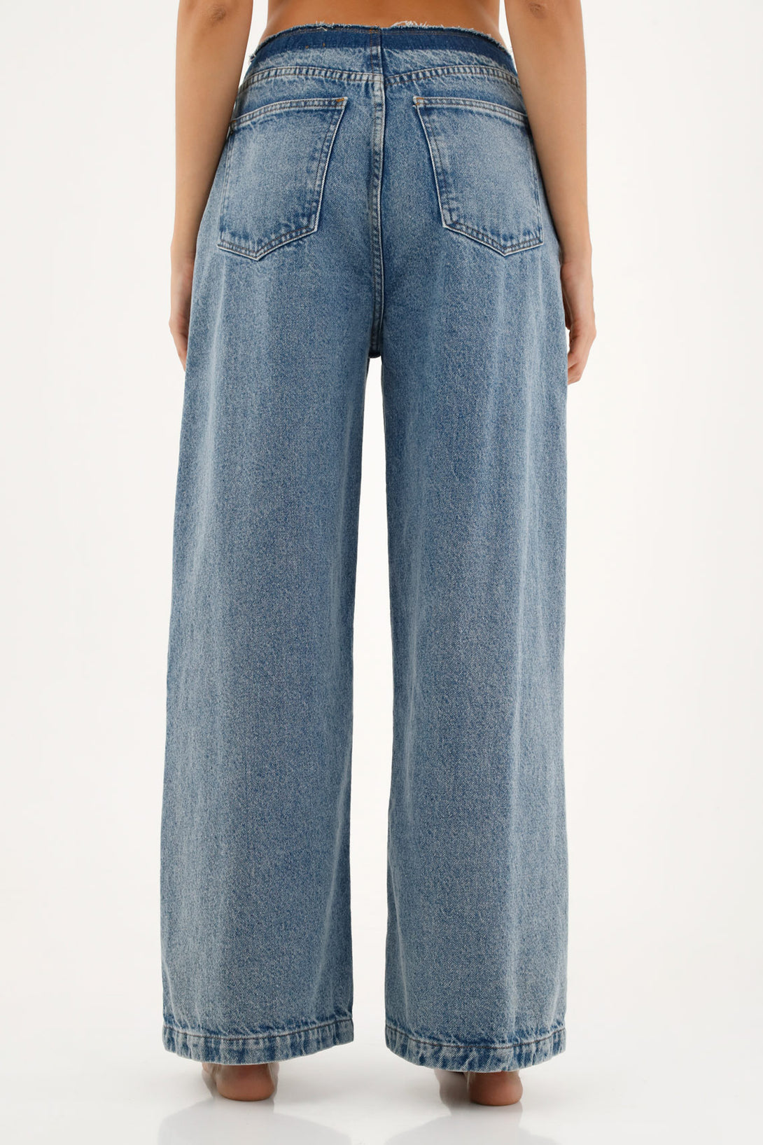 Women's Blue Jeans with Front Cutouts