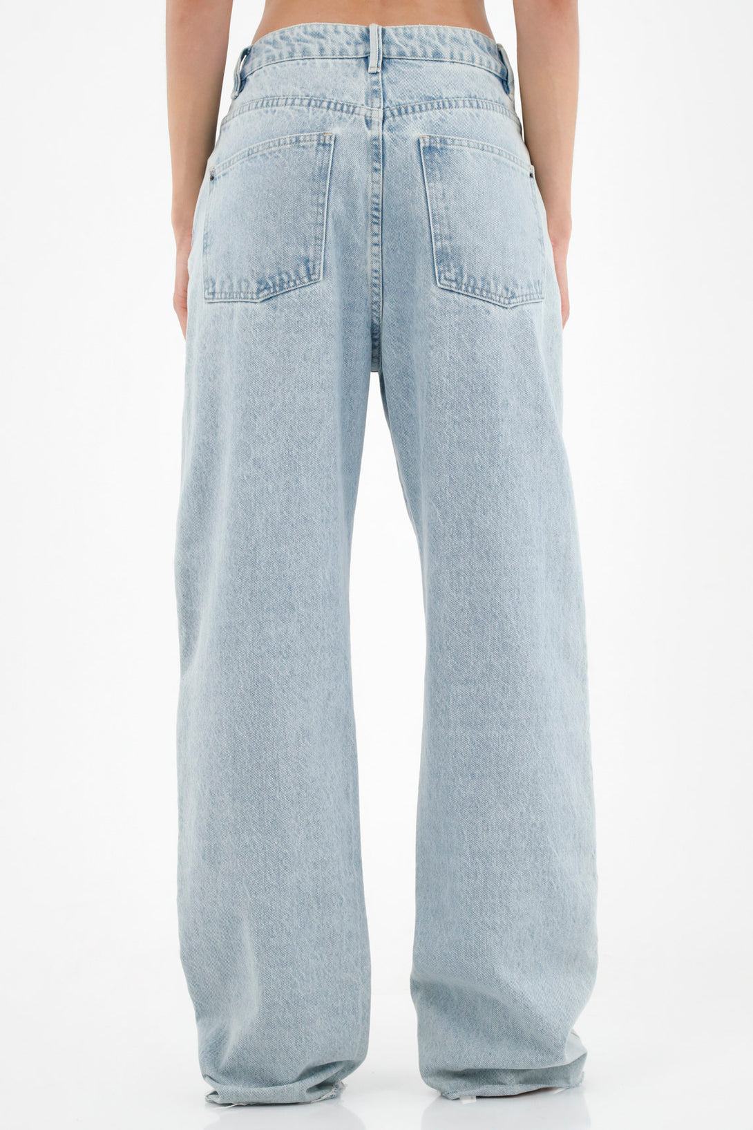 Women's Blue Asymmetric Waist Jeans