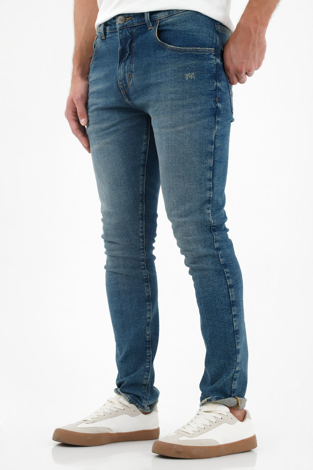 Men's Blue Five-Pocket Jeans