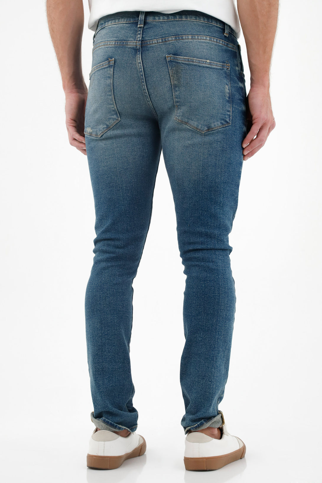 Men's Blue Five-Pocket Jeans