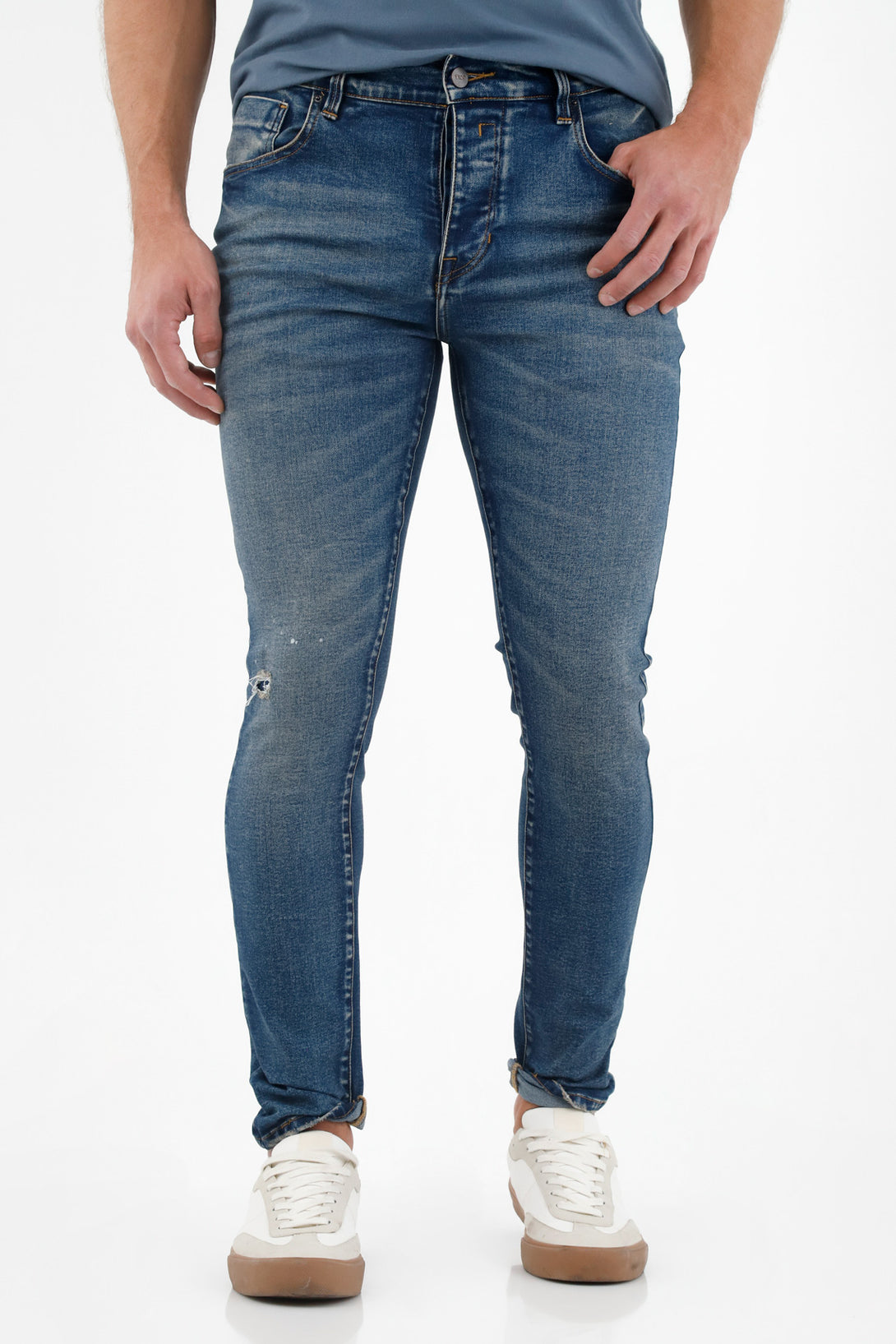 Men's Blue Distressed Jeans