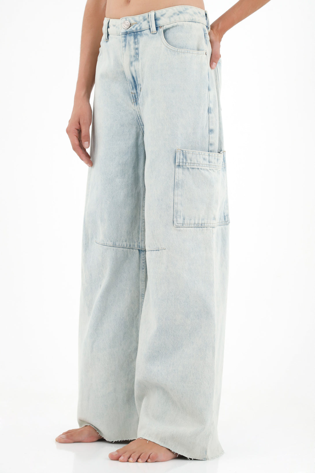 Women's Blue Patch Pocket Jeans