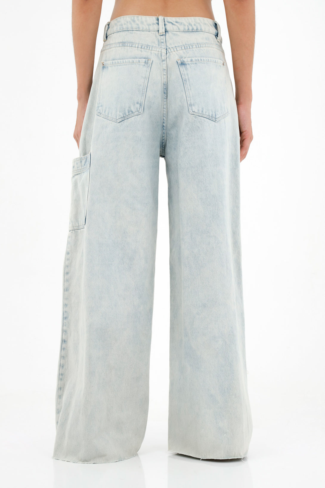 Women's Blue Patch Pocket Jeans