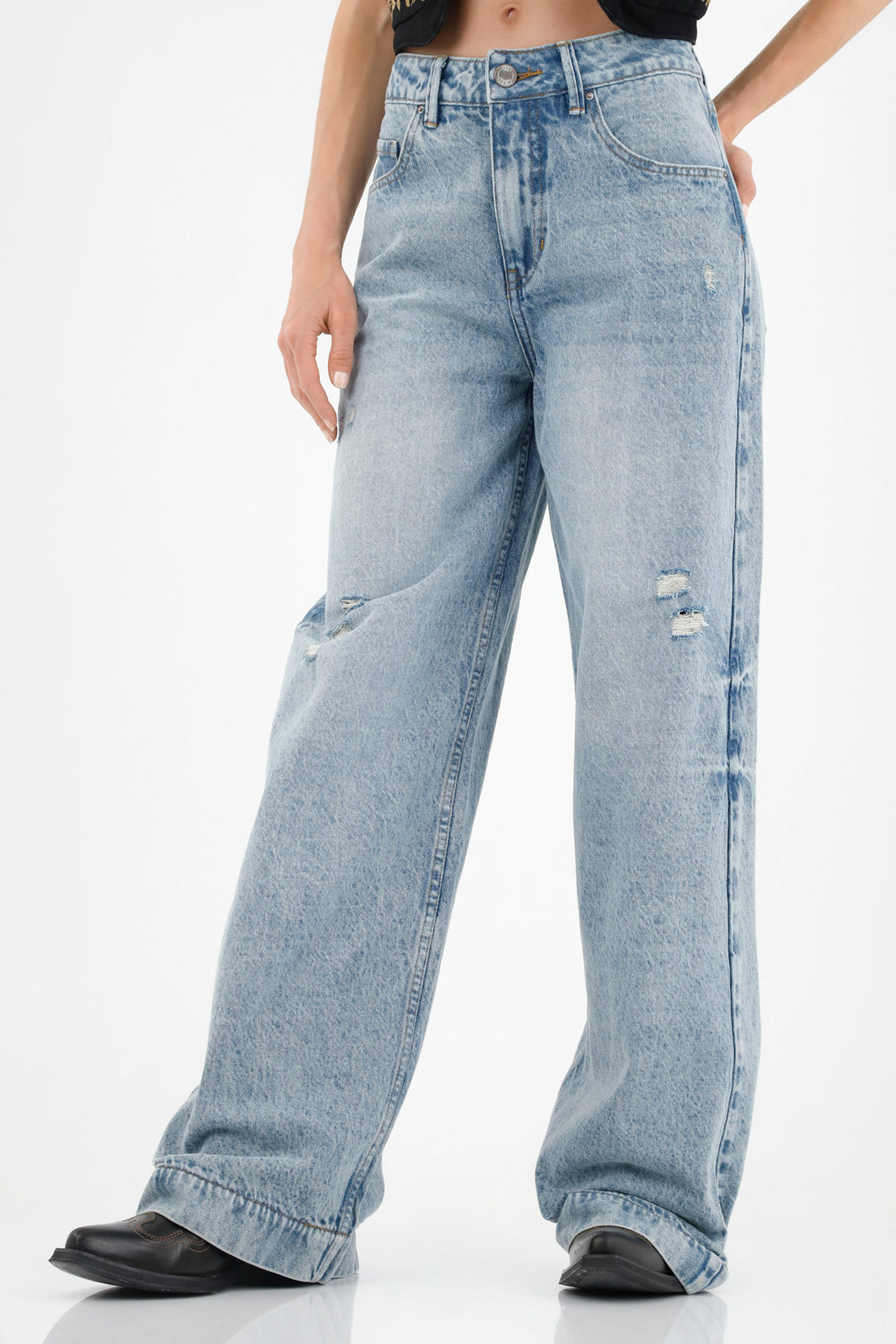 Women's Wide Leg Blue Jeans