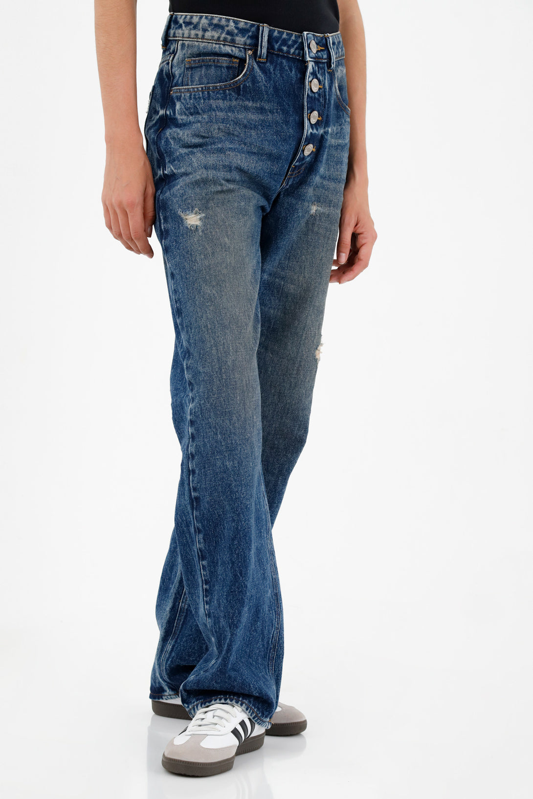 Women's Ripped Blue Jeans