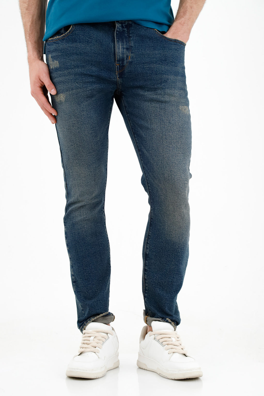 Jean azul tipo vintage para hombre