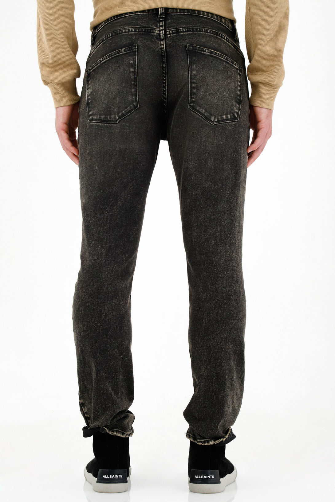 Men's Black Five-Pocket Jeans