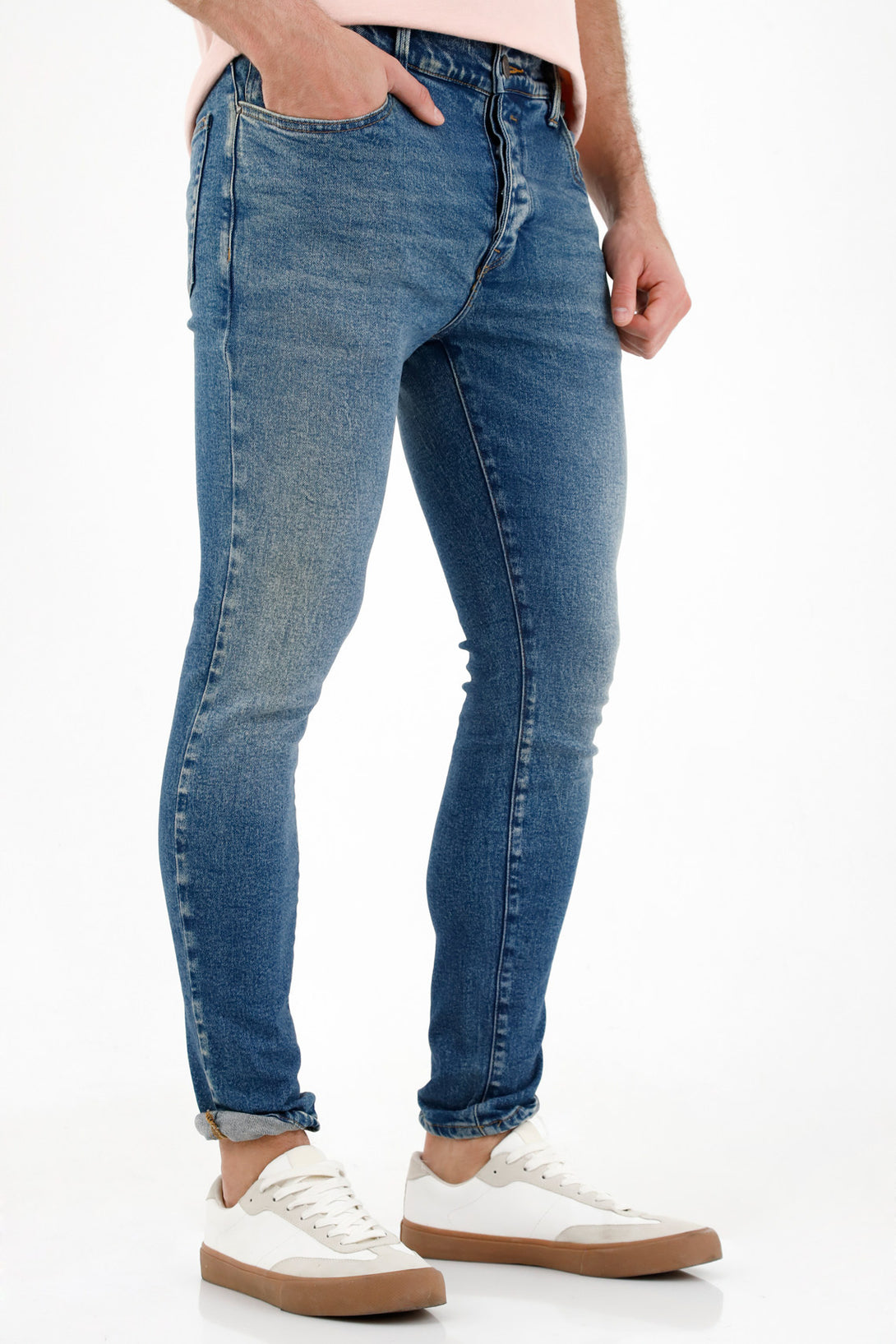 Men's Blue Pigment Wash Jeans