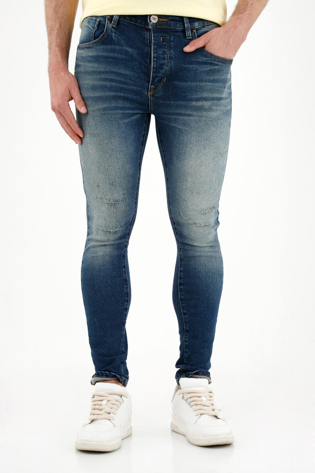 Men's Distressed Blue Jeans