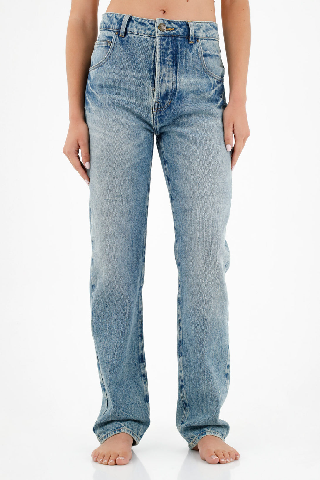 Women's Five-Pocket Blue Jeans