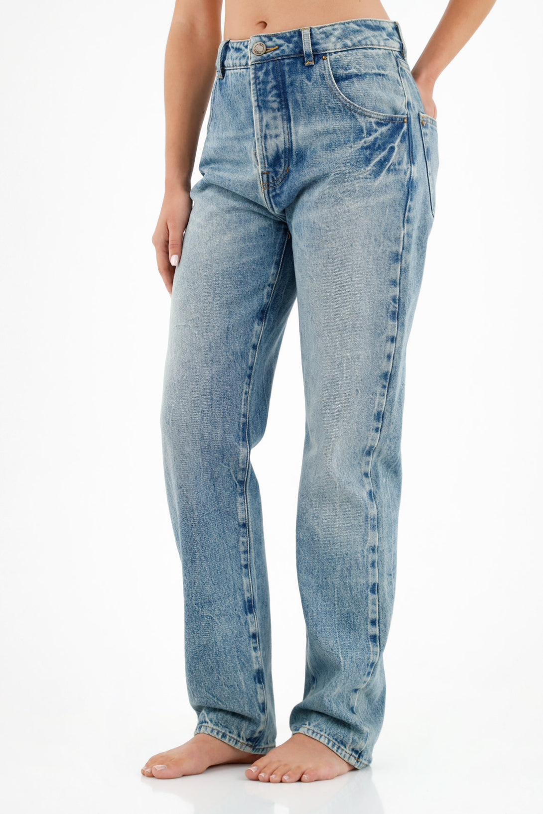 Women's Five-Pocket Blue Jeans