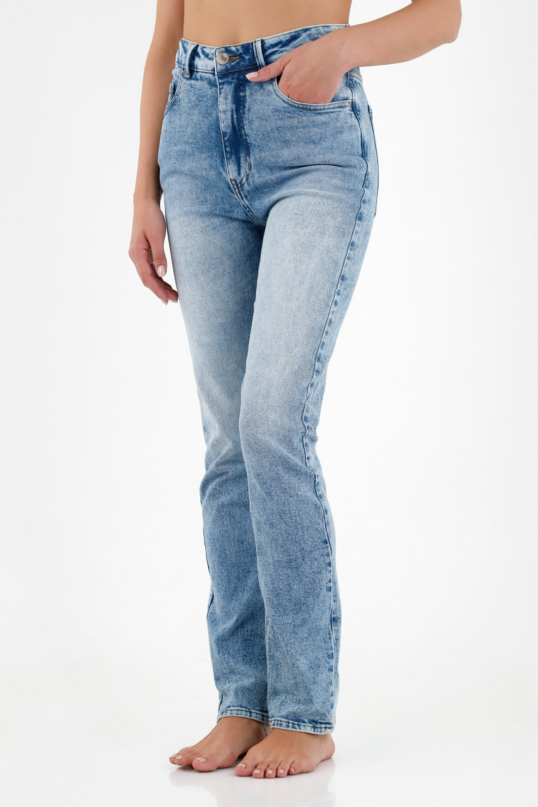 Women's High-Waisted Blue Jeans