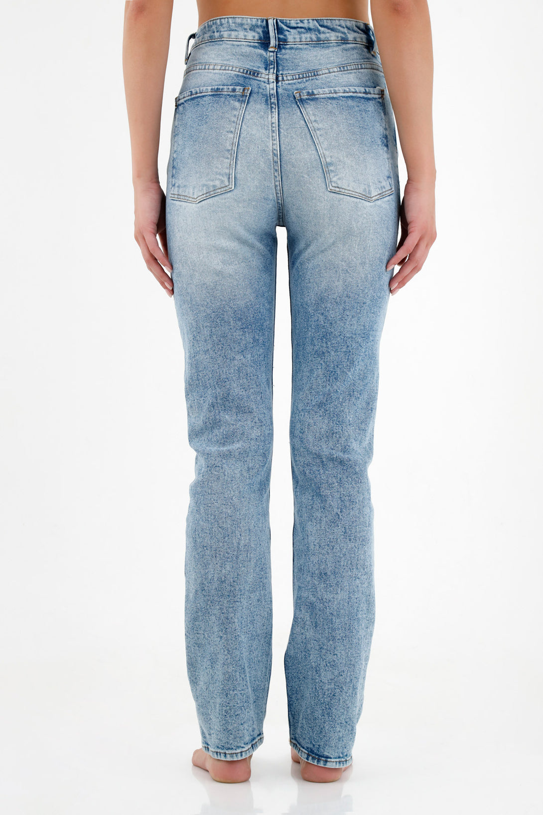 Women's High-Waisted Blue Jeans