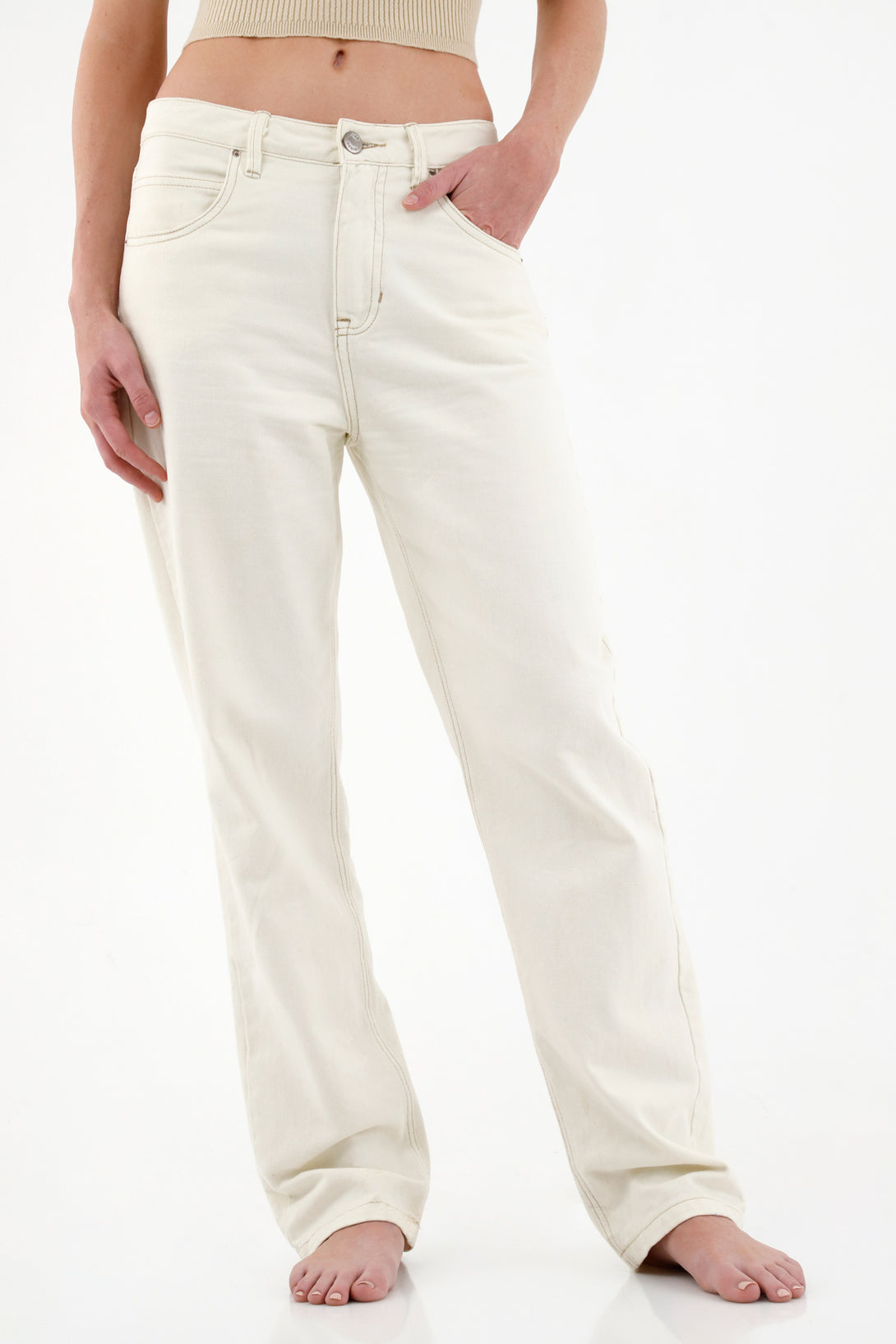 Women's Off-White Straight-Leg Jeans