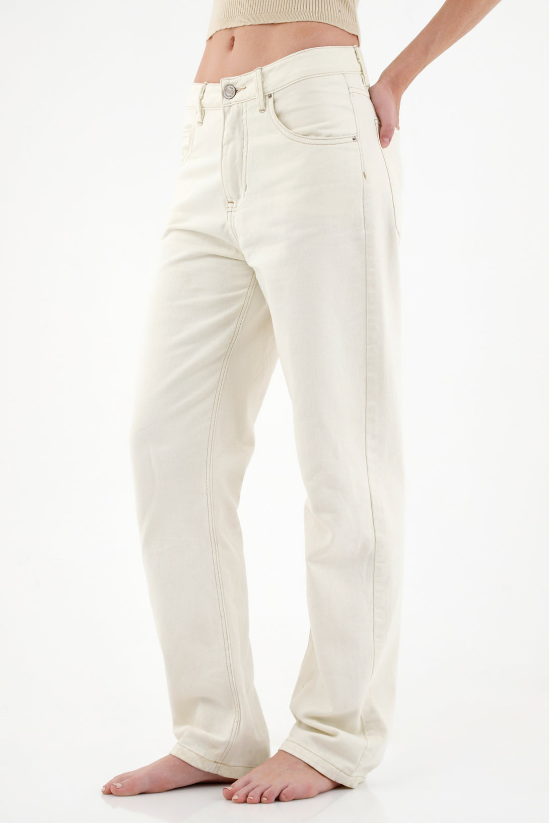 Women's Off-White Straight-Leg Jeans