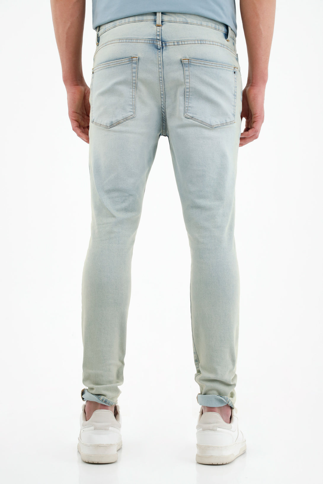 Men's Blue Five-Pocket Super Skinny Jeans