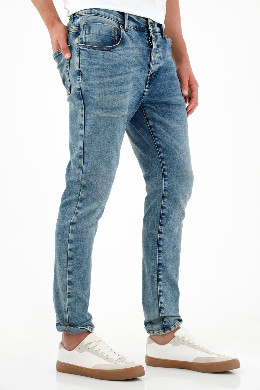 Jean Súper Skinny azul tono medio para hombre