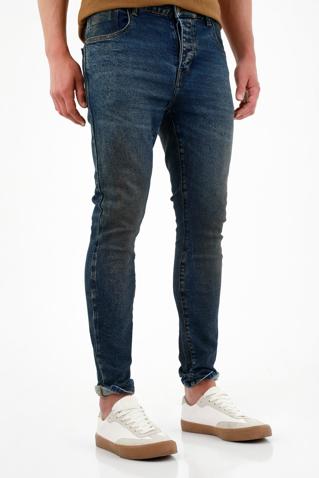 Jean Skinny azul con pigmento para hombre