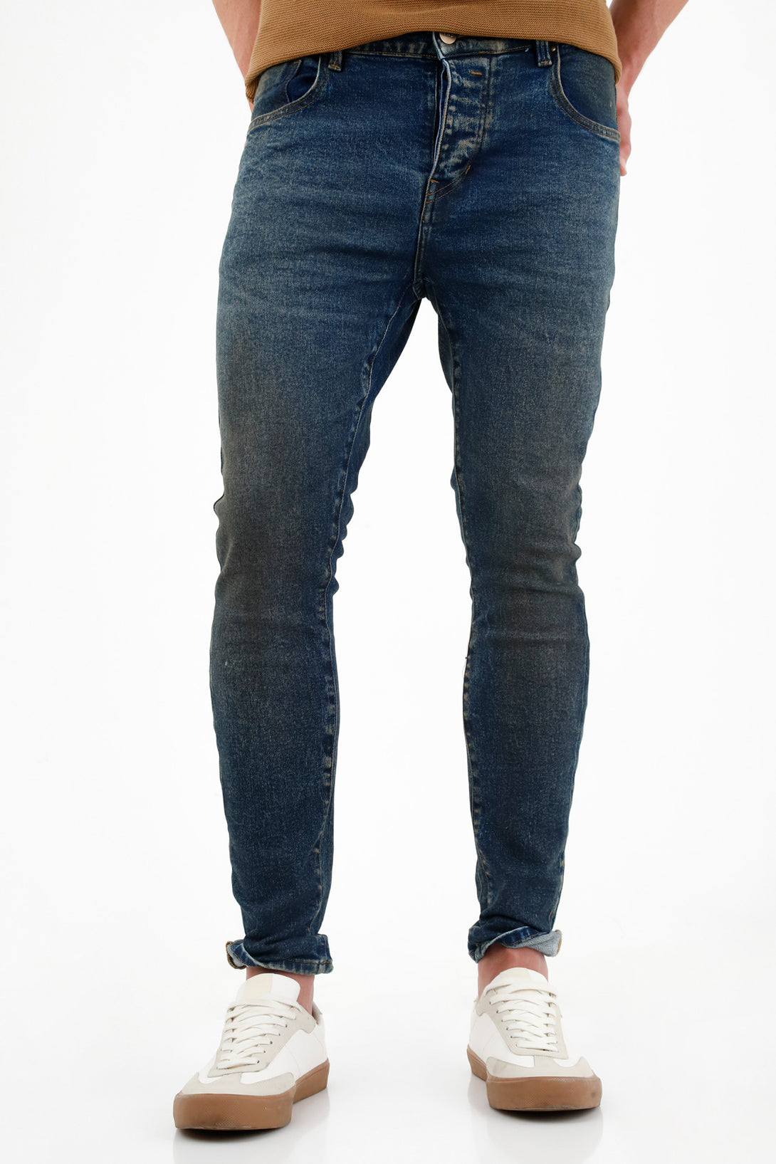 Jean Skinny azul con pigmento para hombre