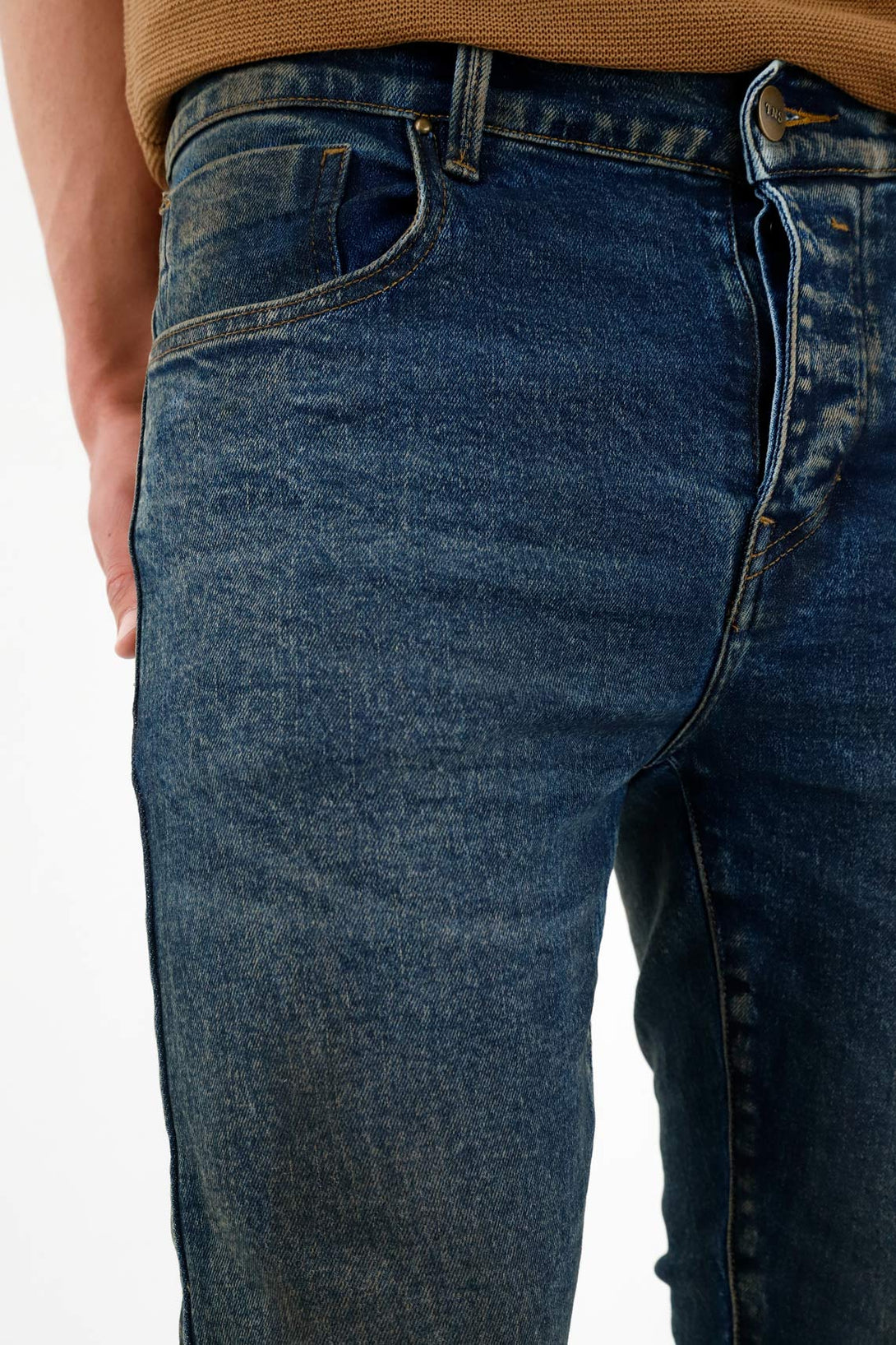 Jean Skinny azul con pigmento para hombre