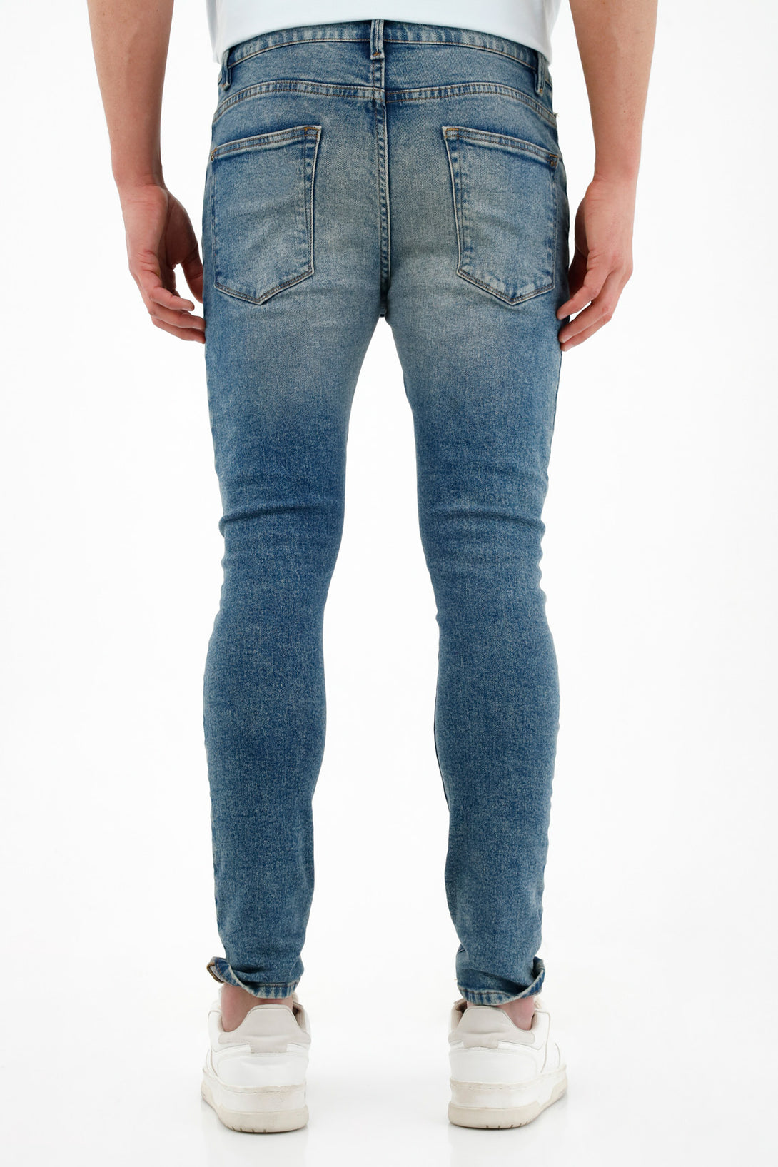 Men's Blue Five-Pocket Skinny Jeans