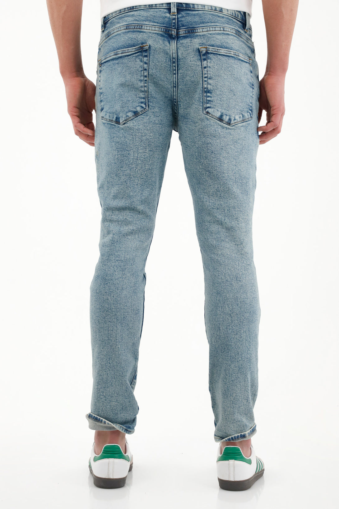 Men's Light Blue Mid-Rise Skinny Jeans