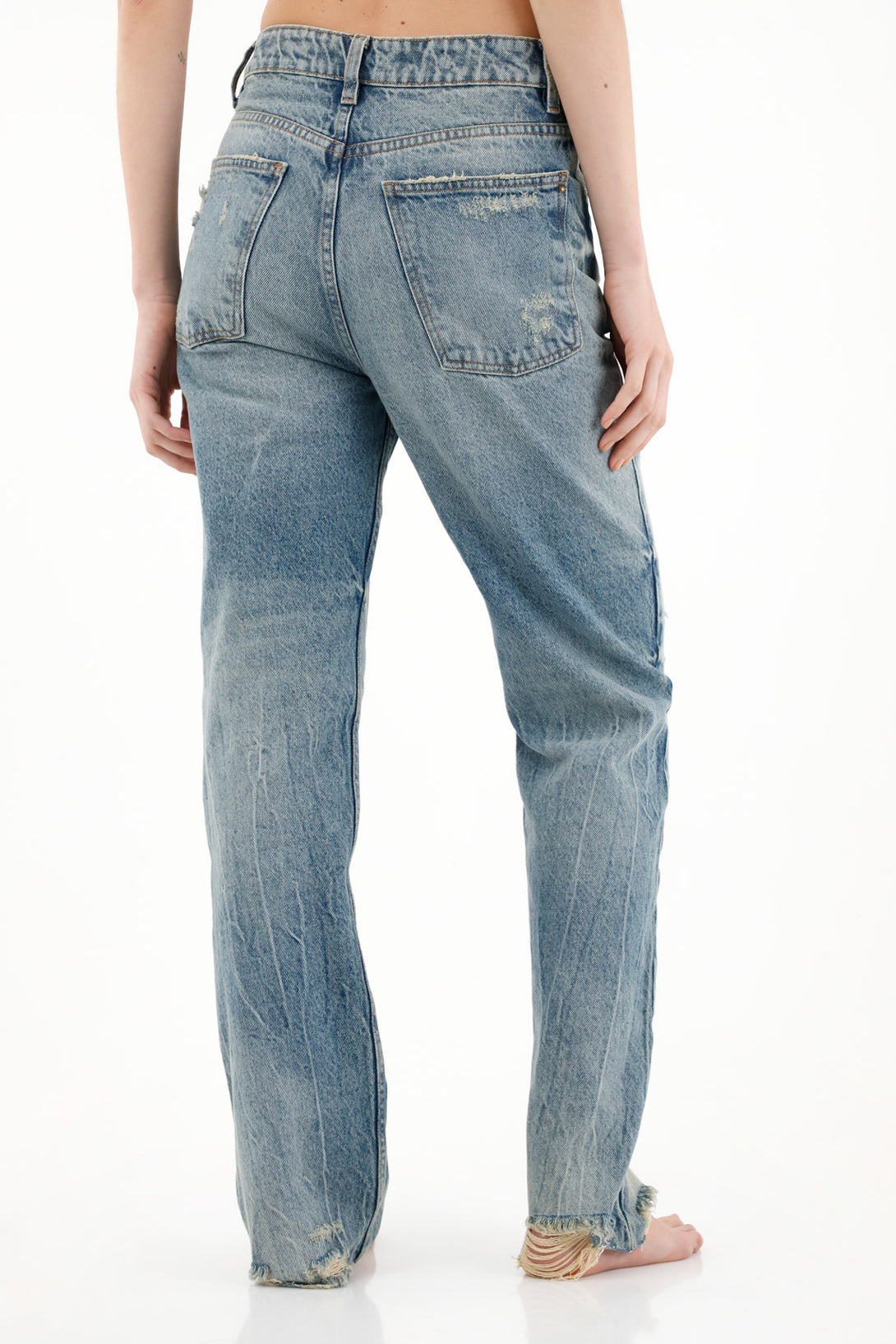 Women's High-Waisted Straight-Leg Jeans