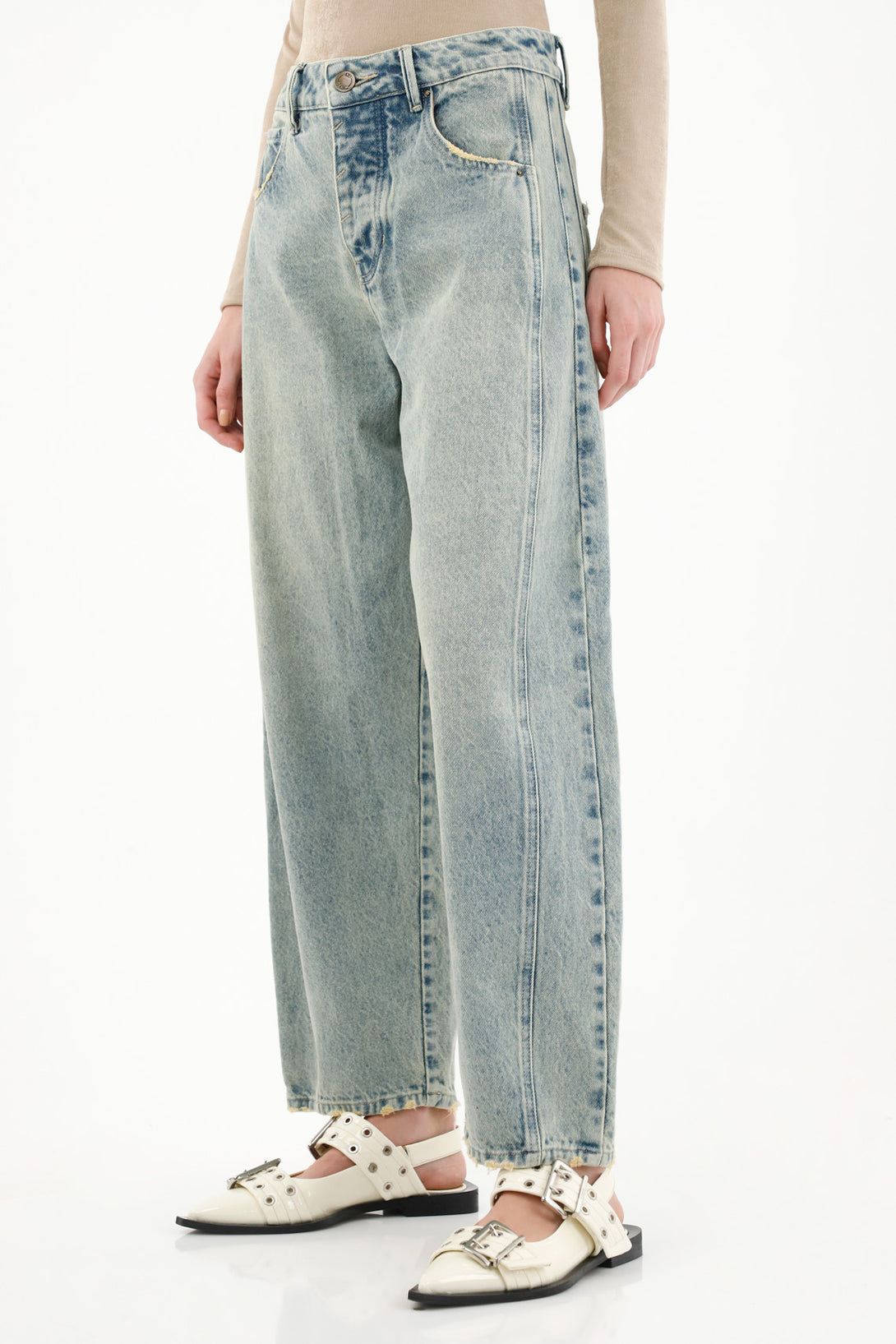 Women's Vintage Blue High-Rise Horseshoe Jeans