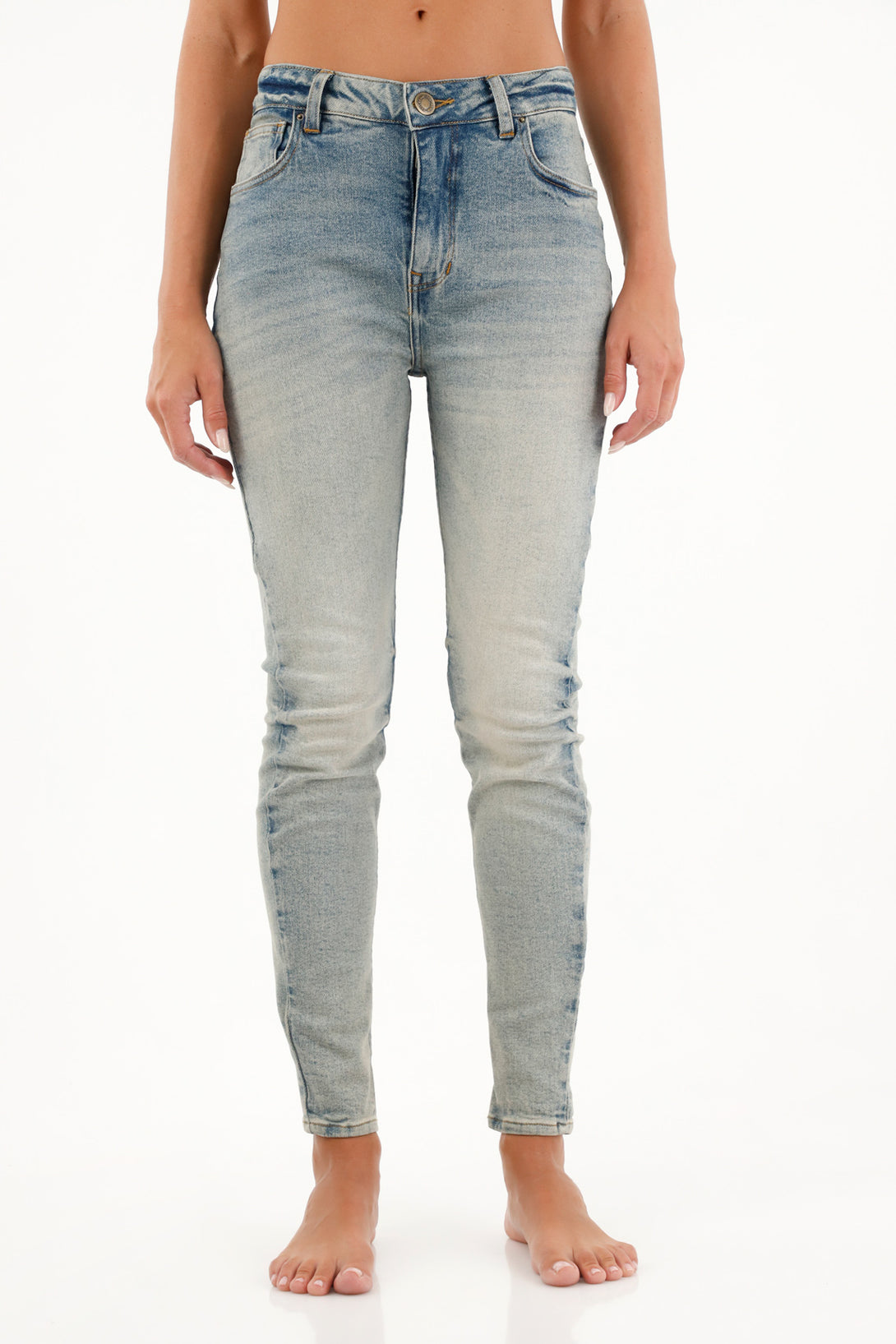 Jean Super Slim de tiro medio azul para mujer