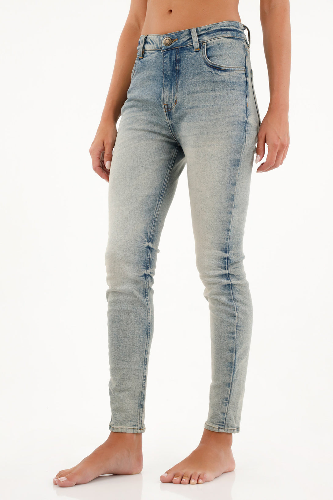 Women's Mid-Rise Super Slim Blue Jeans