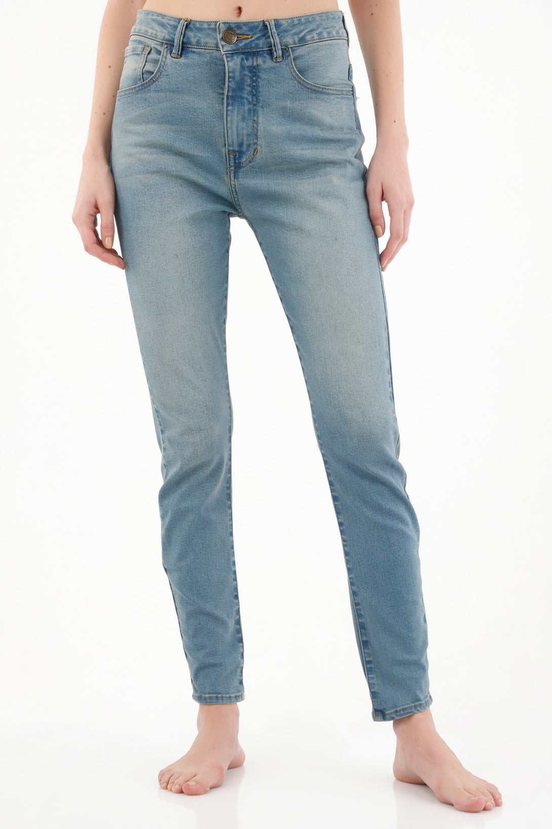 Jean Jegging de tiro alto cinco bolsillos para mujer