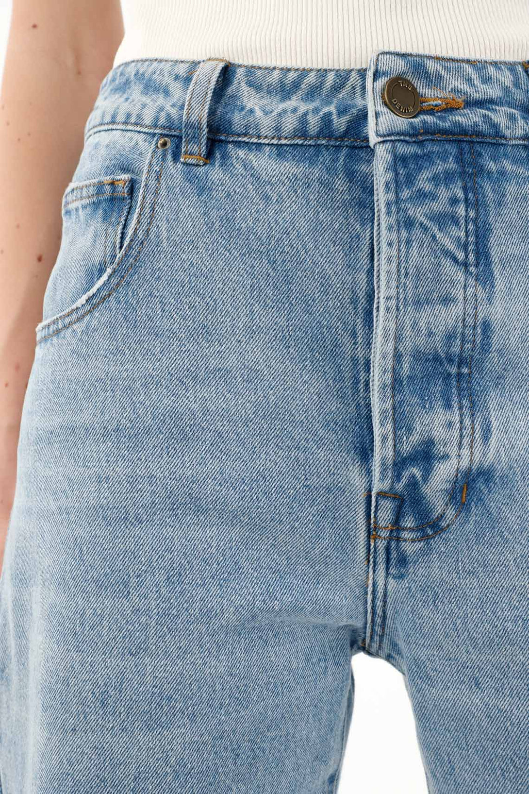 Jean para mujer tns, jeans moda plano cintura con pretina