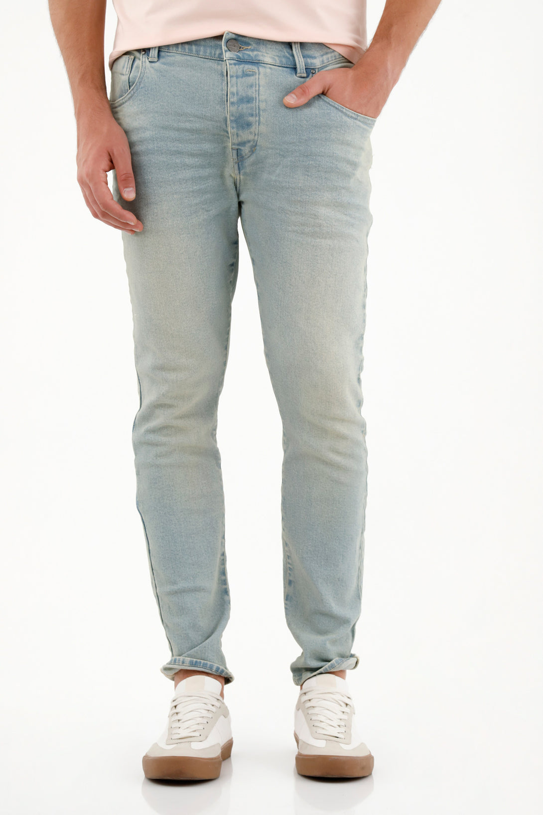 Jean azul Skinny tiro medio para hombre