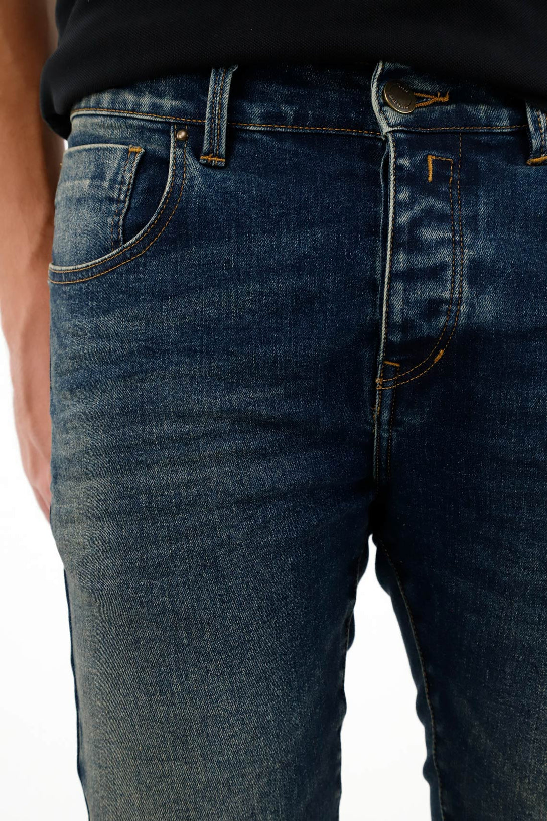 Jean Super Skinny tiro medio azul para hombre