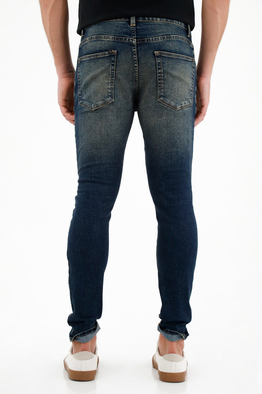 Men's Mid-Rise Blue Super Skinny Jeans