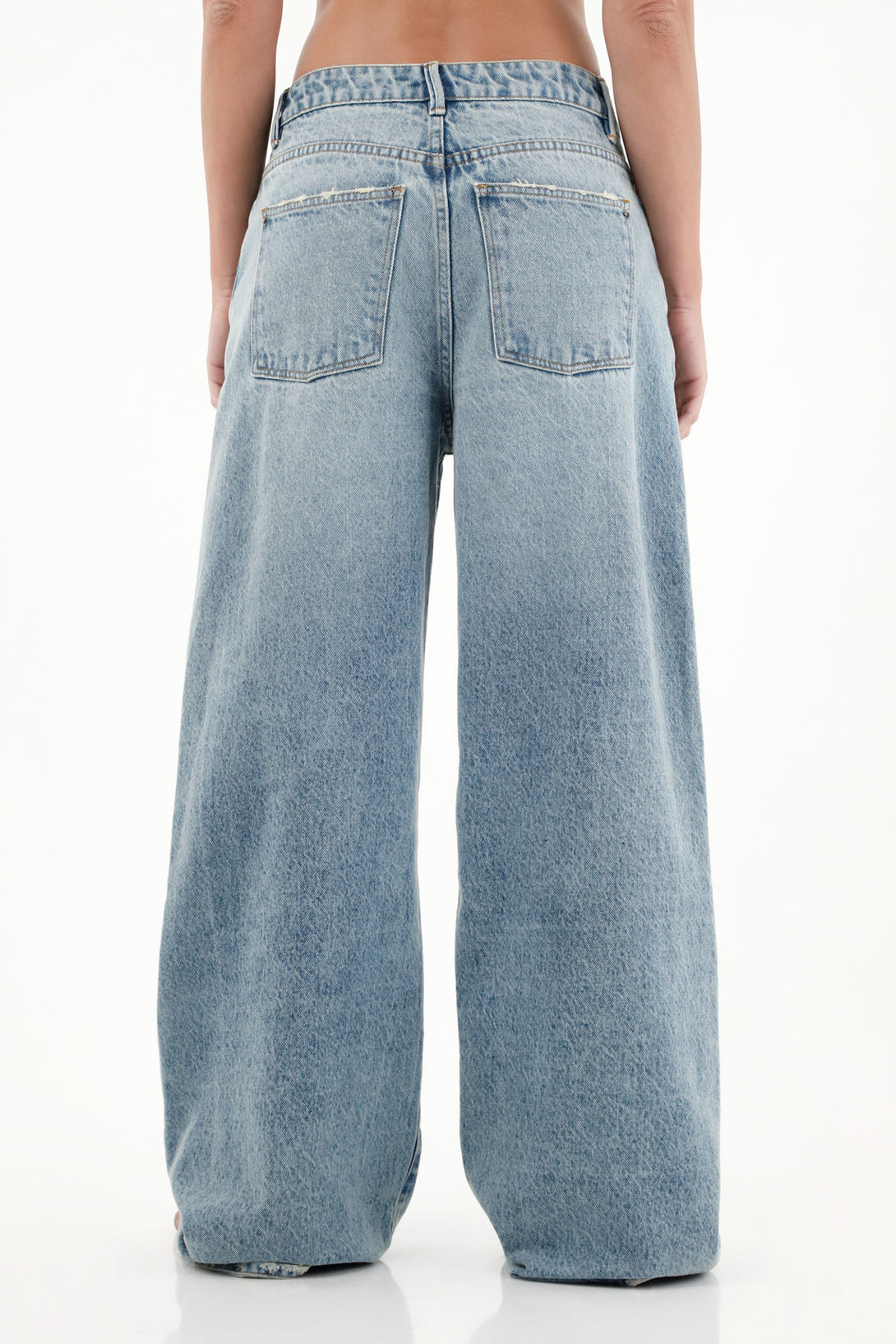 Women's High-Waisted Wide-Leg Blue Jeans