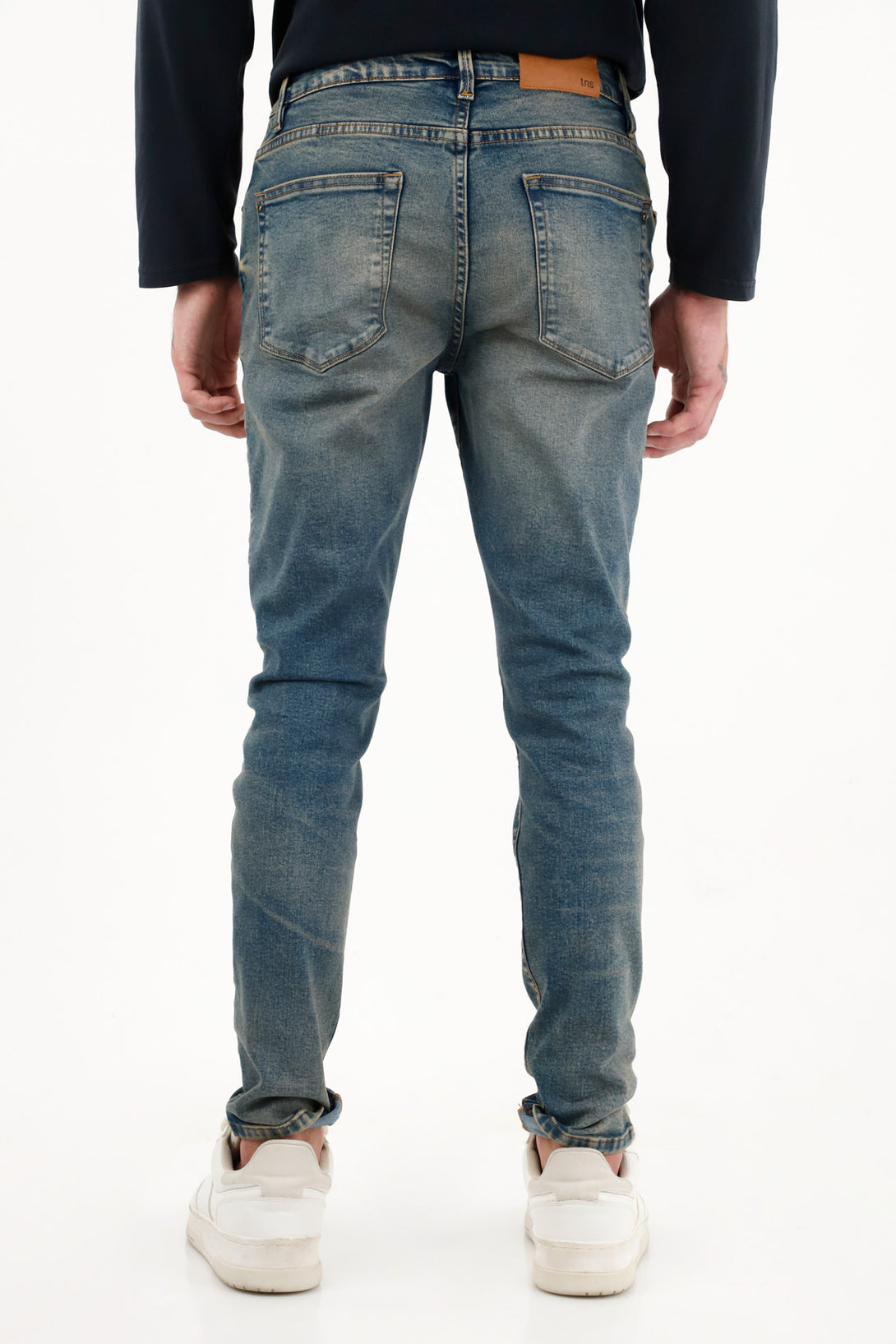 Jean Super Skinny tiro medio azul para hombre