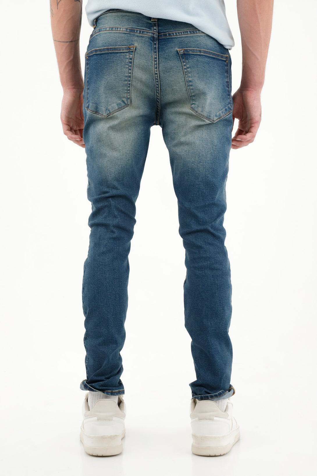 Men's Mid-Rise Blue Super Skinny Jeans